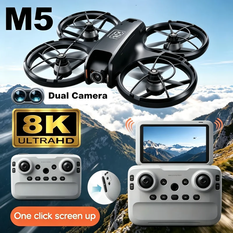 mini-drone-m5-8k-avec-camera-hd-professionnelle-evitement-d'obstacles-photographie-aerienne-localisation-par-flux-optique-controle-par-ecran-telescopique