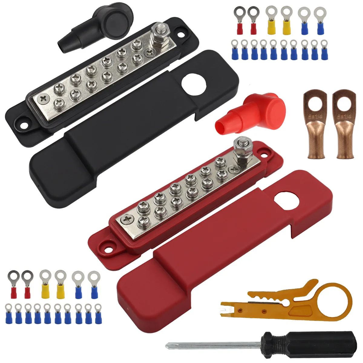 High-current 12P Terminal Block for Car and RV Power Distribution with Wire Jumper