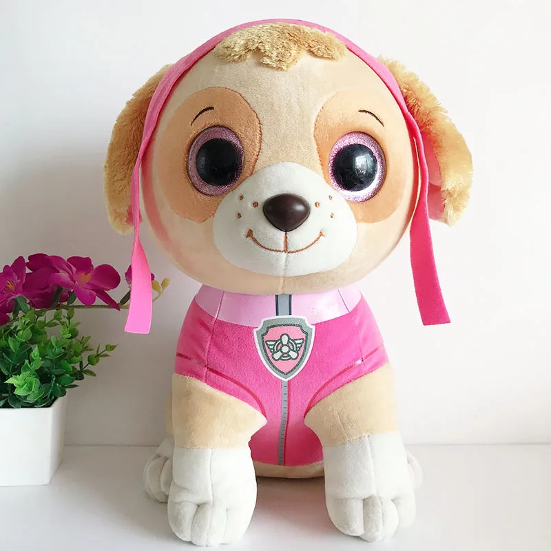 38cm Large Size Ty Beanie Big Eyes Stuffed Plush Toy Cute Animal Doll Dog Marshall Skye Children Christmas New Year Gifts