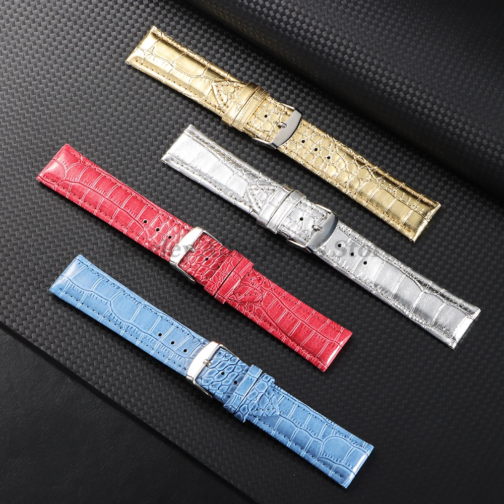 Leather Watch Strap 18mm 20mm 22mm for Huawei Watch GT4/GT5 Bands Crocodile Pattern Design Women's Men's Replacement Watchbands