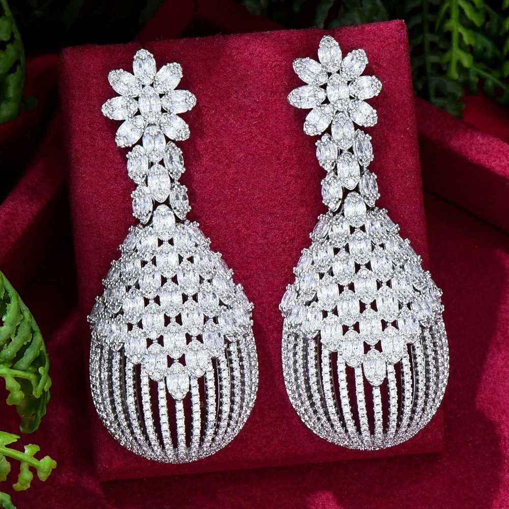 

JIMBORA, роскошные разноцветные серьги-капли для женщин, свадебные серьги с кубическим цирконием, Дубай, свадебные серьги, бижутерия, 2022, оригинал