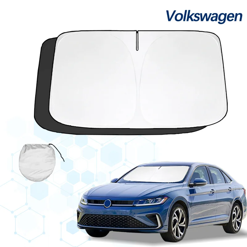 Car Windshield Sun Shade For Volkswagen Jetta Sunshade Summer Visor Protector Foldable Blocks UV Rays Protection Accessorie