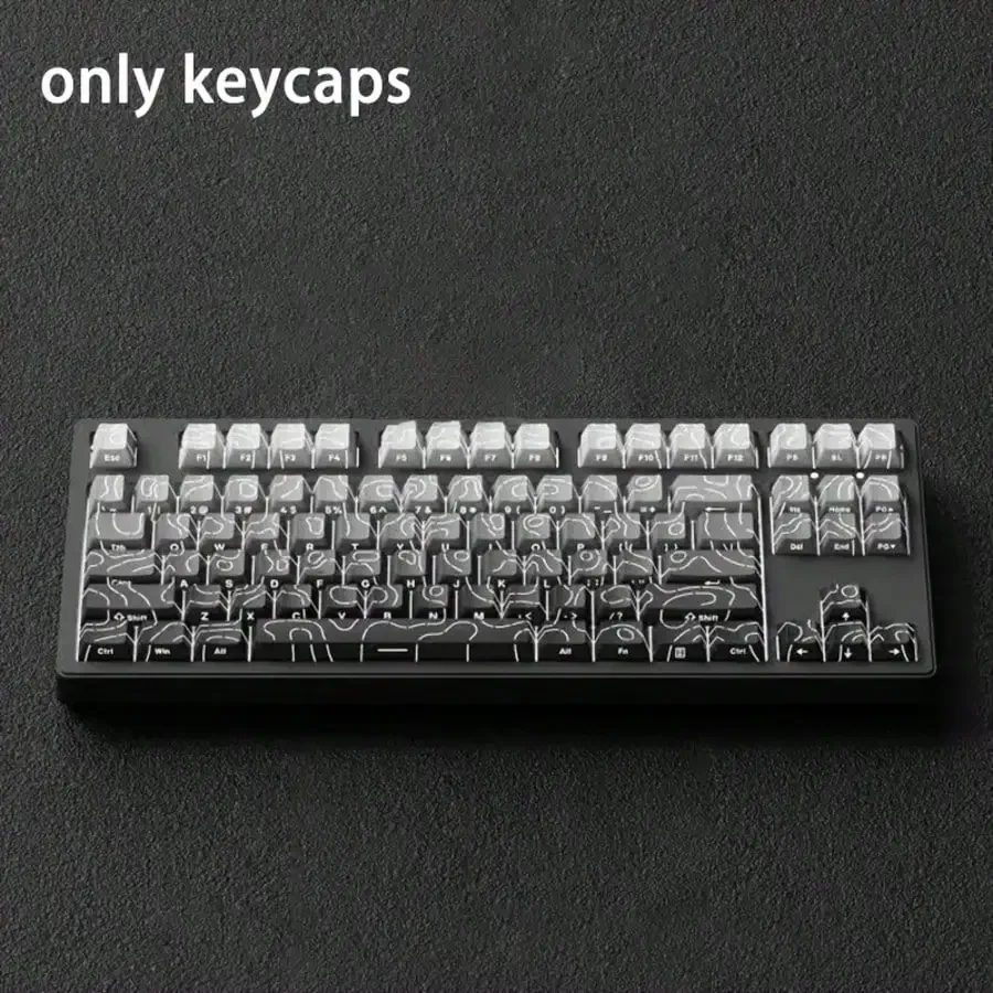 New Topographic 4.0 Version 133 Keys PBT Material Cherry OEM Profile Backlit Keycaps, Suitable For MX Gaming Mechanical Keyboards