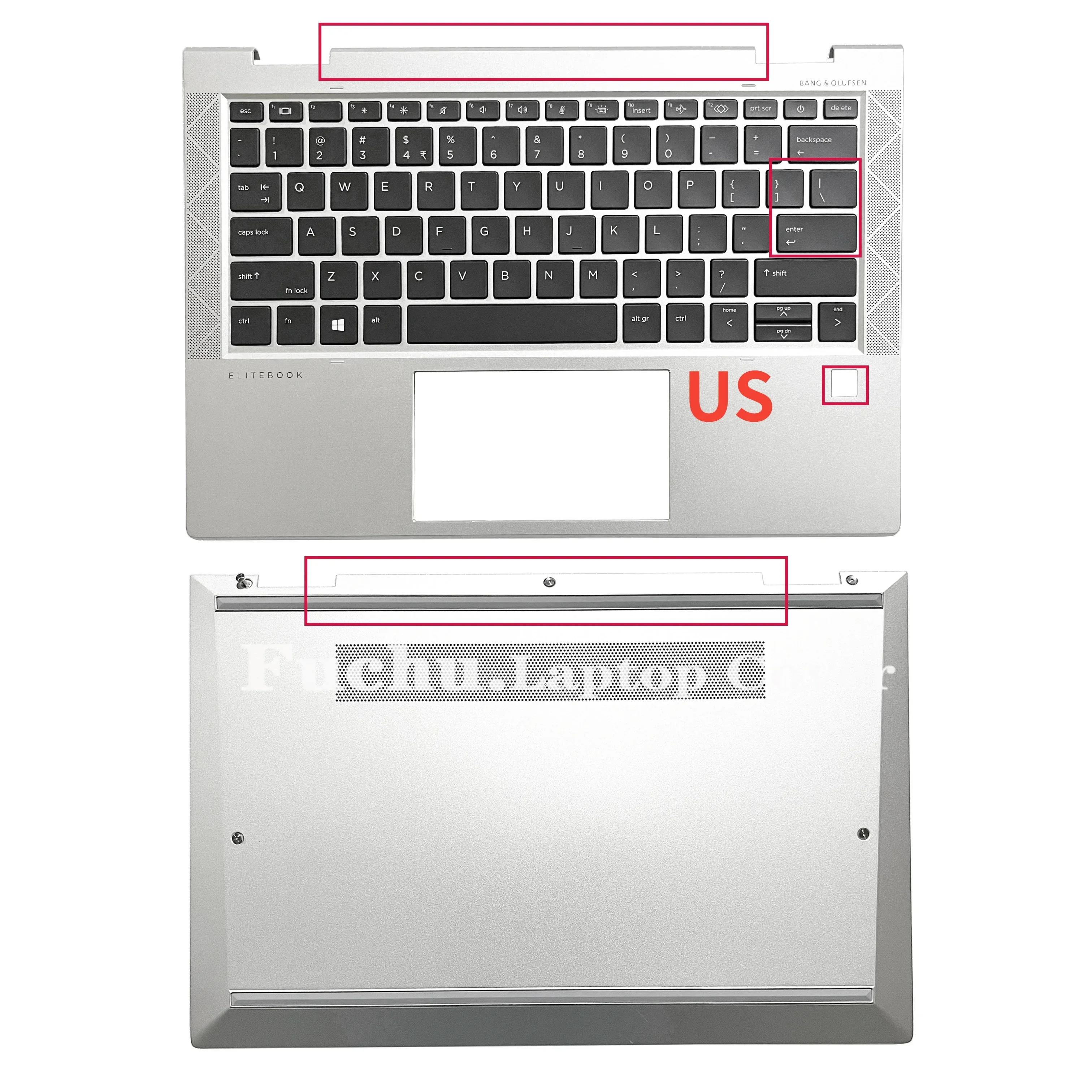 NOVO Para HP EliteBook X360 830 G7 G8 835 730 735 Laptop Palm Pad Teclado/Capa Inferior Prata