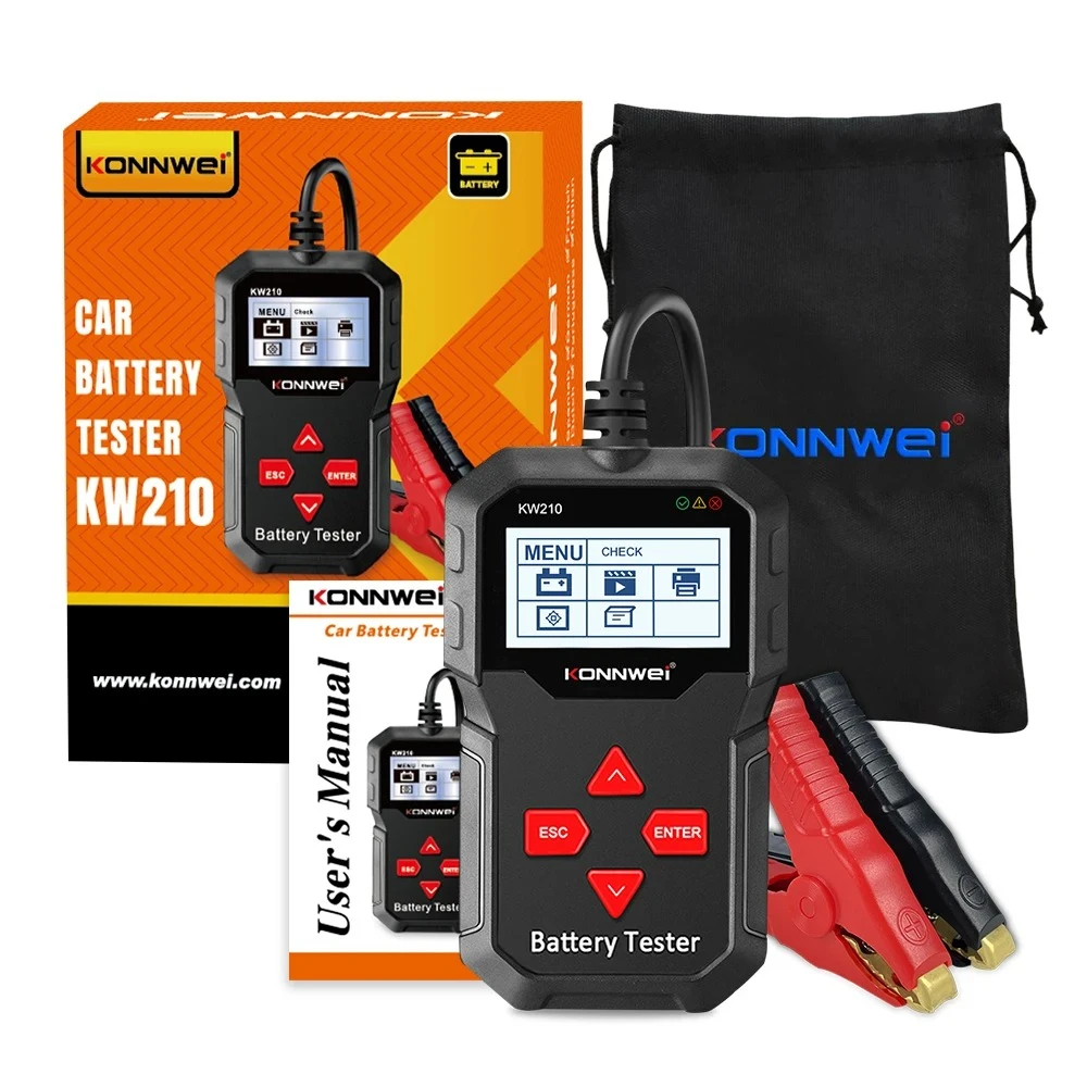 

KONNWEI KW210 12V Car Battery Tester Automatic Smart Auto Battery Analyzer 100 To 2000CCA Cranking Car Battery Tester Tool