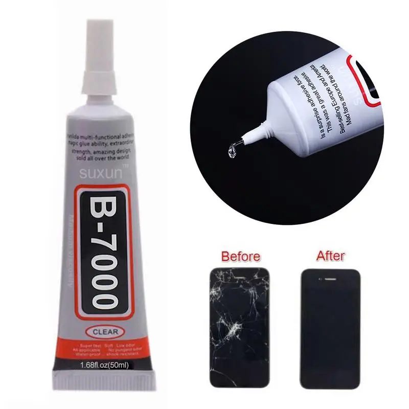 B-7000 투명 접촉 에폭시 송진 휴대폰 수리 접착제, 핀 전자 부품 접착제, 쥬얼리 DIY 본드, 9 ml, 15 ml, 25 ml, 50ml