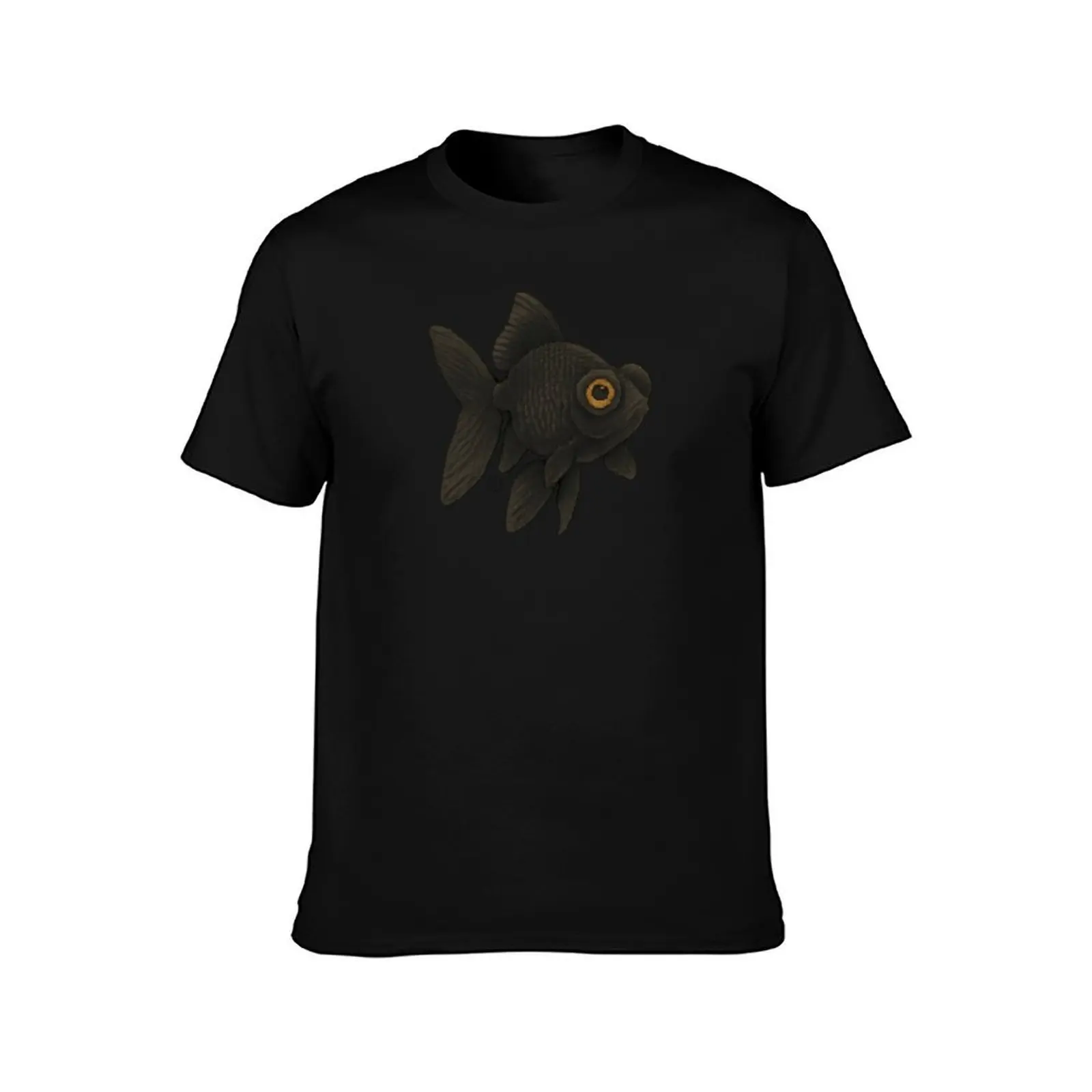Goldfish - Pixel Art - 8bit graphics 16bit graphics - Retro Fish Art Black Moor T-Shirt Plus Size Simple Casual Top