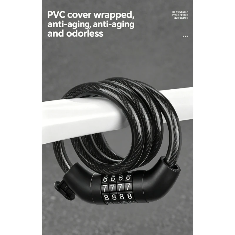  Resettable Bike Cable Lock for Campus Use and Store 4 Digit Combination Lock