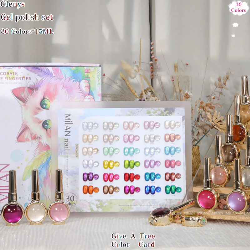Glenys 30 Color Cat's Eye Nail Polish Gel Net Red Popular Fairy Spirit Floating Immersion Gel Factory Direct Sales Varnish Set