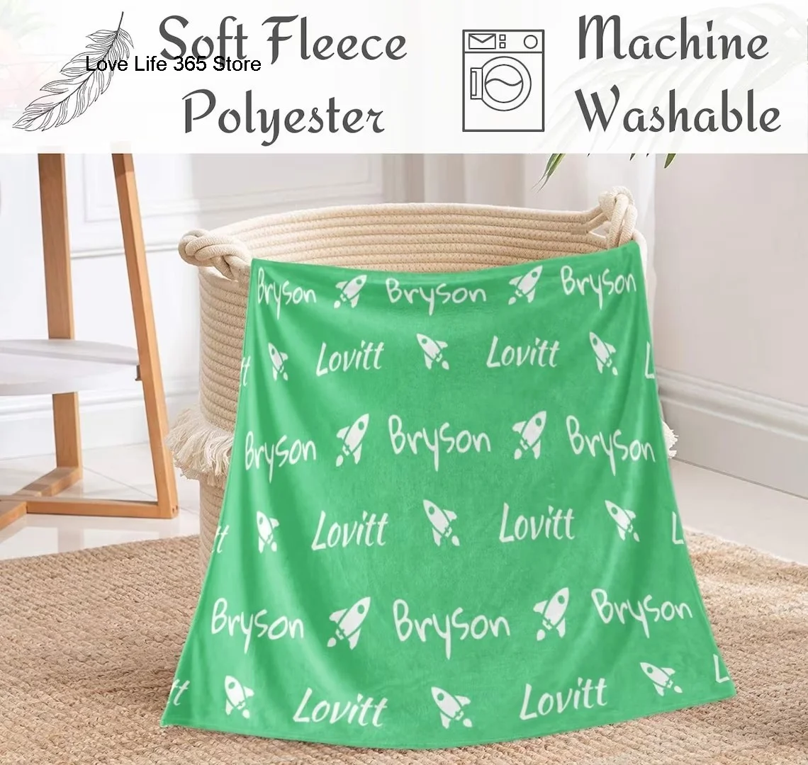 36 Colors Custom Name Blanket Flannel Gift Baby Children Customized Cover Soft Fleece Polyester Fabric For Camping Travel