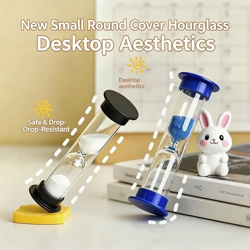 【MA】1/6 Pcs White Sand With Clear Glass Body Round Cover Perfect For Teeth Brushing Cooking Home Desktop Decoration