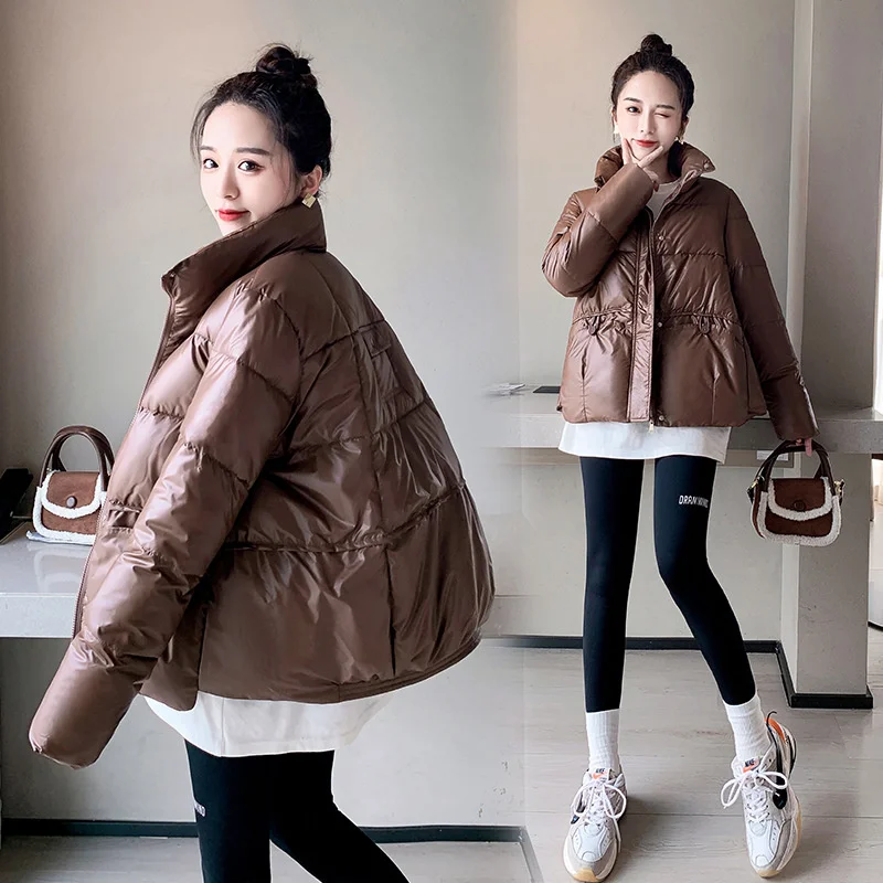 Down Thicken Cotton Jacket Students Casual Women's Winter Coat 2023 New Short Stand-Up Collar Parka Pink