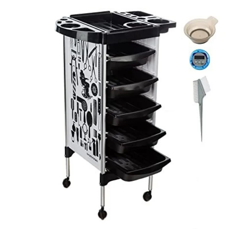 

Salon cart 5 drawers SPA hair cart, hairdresser salon equipment hair storage station tray