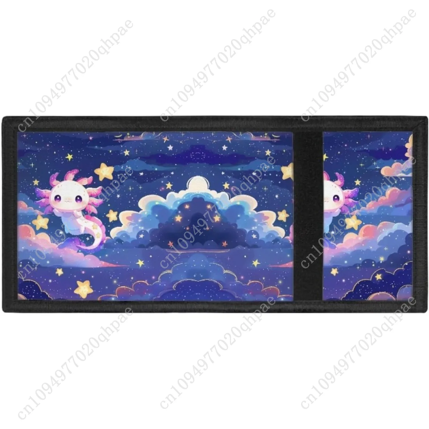 Dolyues Axolotl Kids Wallet for Girls Cute Trifold Canvas Outdoor Wallet for Kids Pink Wallet with Magic Sticker Design for Litt