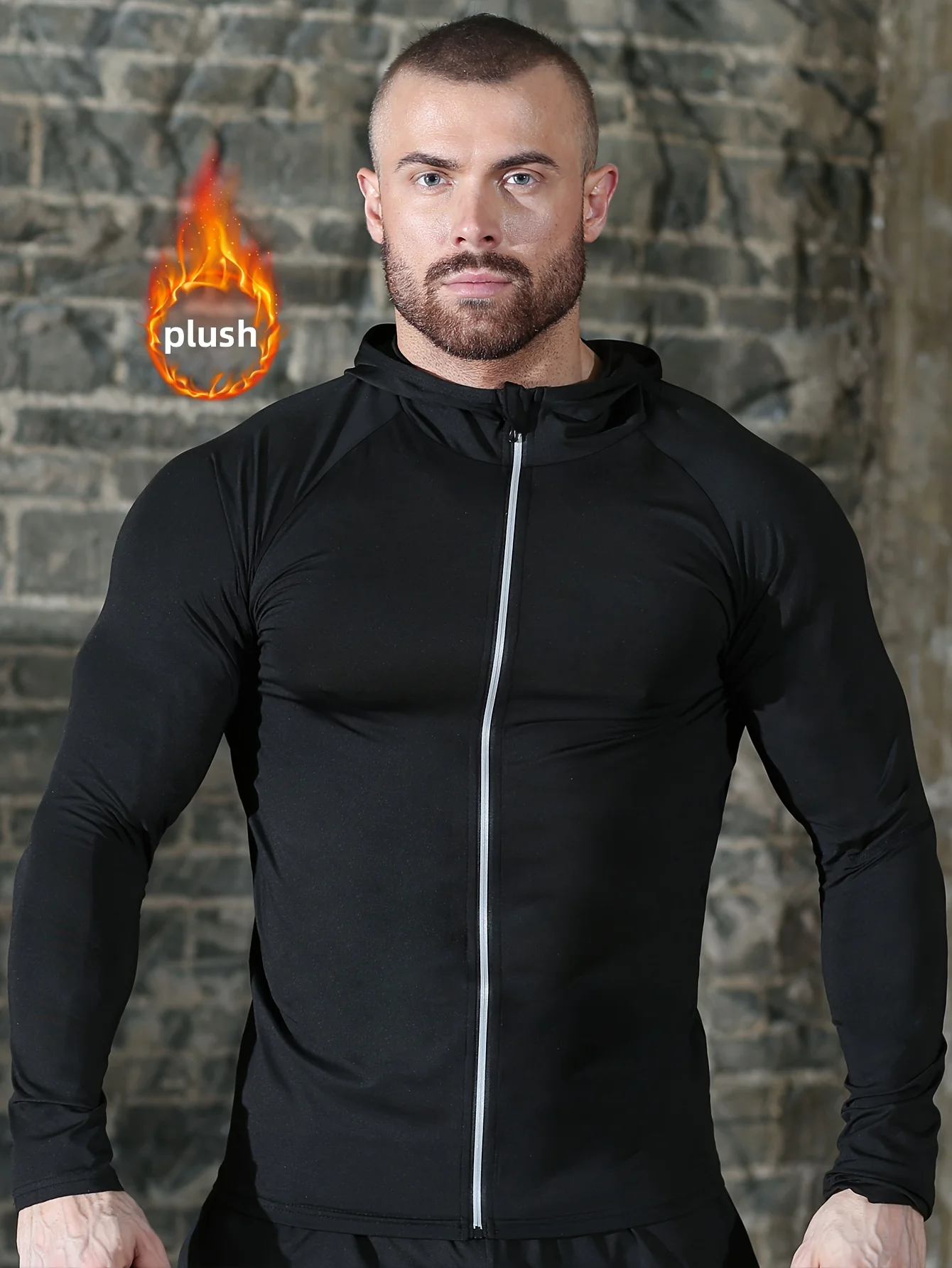 

Одежда для фитнеса, мужская верхняя одежда, облегающая спортивная одежда для бега, впитывающая пот тренировочная одежда на осень и зиму.