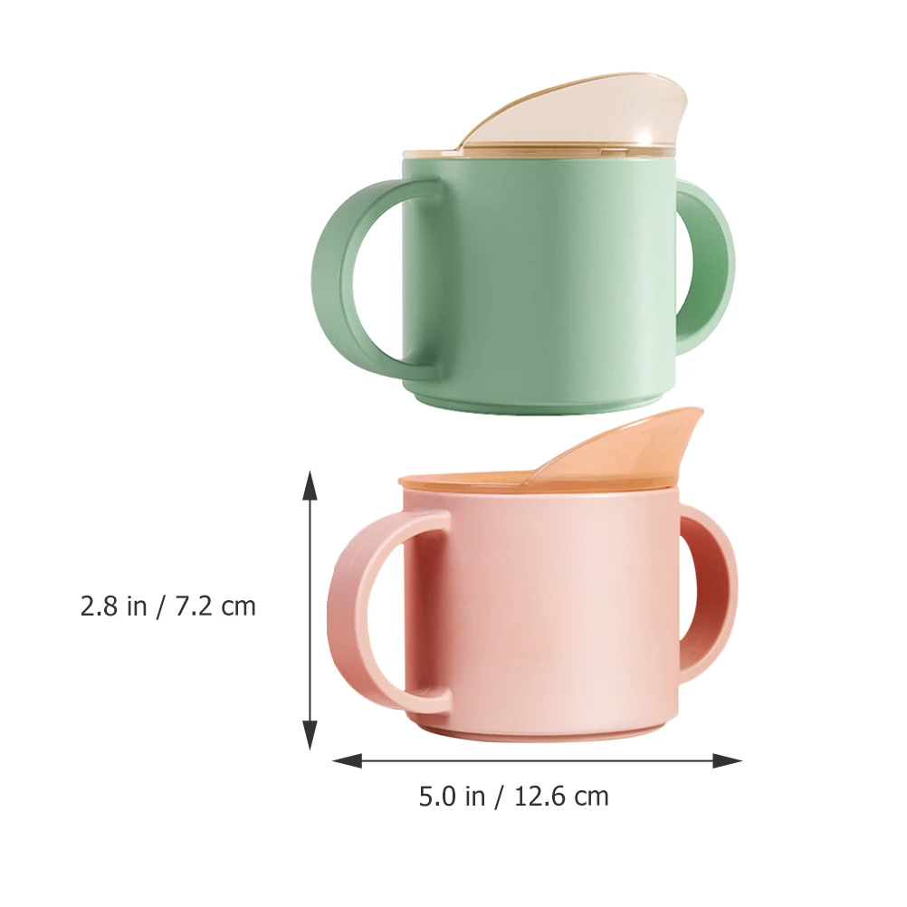 

2 Pcs Anti-drop Weaning Cup for Babies with Comfortable Handle Kids Sippy Cups Toddler Training Baby Drinking Milk Cup