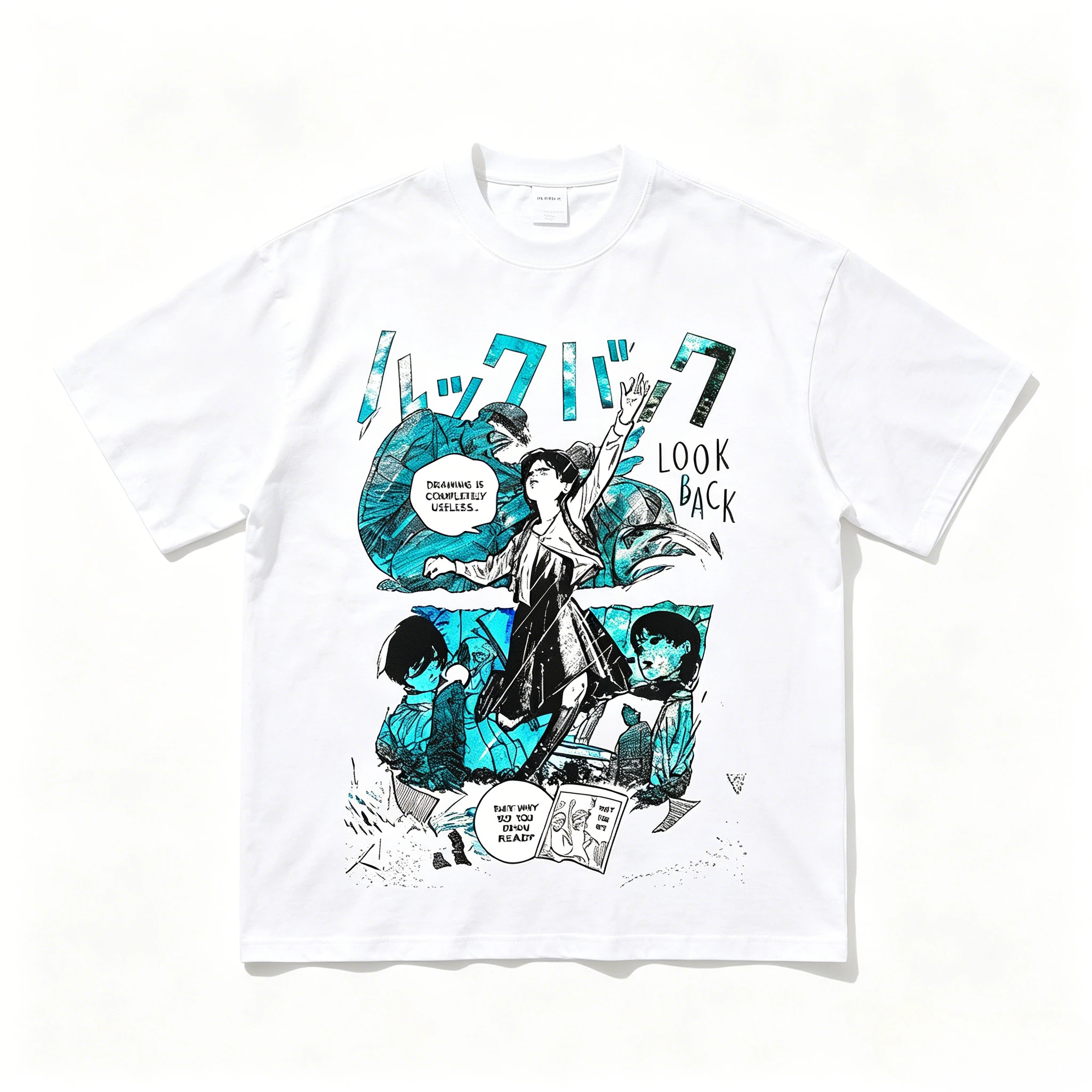 Look Back Tatsuki Fujimoto Manga Graphic T Shirt Anime Comic Print Oversized Cotton Unisex Casual Short Sleeve Streetwear Tee