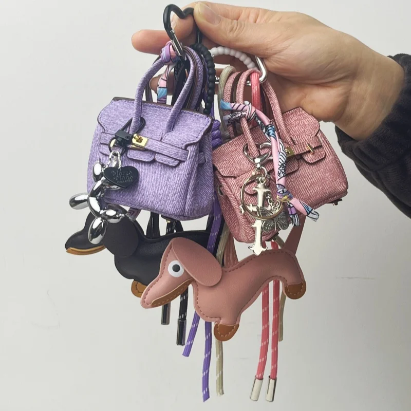 24 قلادة جديدة معقدة للغاية على شكل حقيبة، قلادات حقيبة متعددة الاستخدامات، مطابقة مع حبال معلقة، قلادات مفاتيح عصرية