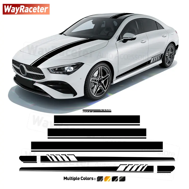 

Наклейка в полоску для кузова автомобиля, Виниловая наклейка для Mercedes Benz AMG CLA45 2020 C118 X118, стрельба с тормозом W118 CLA Class 2024 250