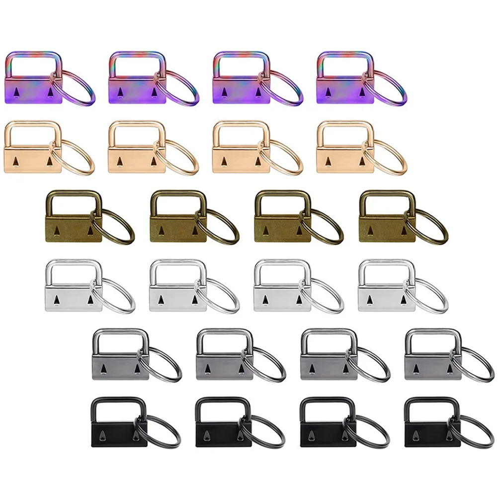 

42 Pcs Keychain Fob Ribbon Tail Clamp s Lanyard DIY Buckles Jewelry Fasteners Clasp Key Ring Fob Wristlet