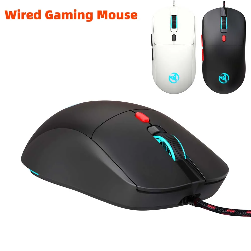 

Gaming Wired Mouse Type C Rechargable Mice 650mAh Inbuilt Battery 4800DPI 7Color RGB Lighting Computer Laptop Office Gamer Mouse