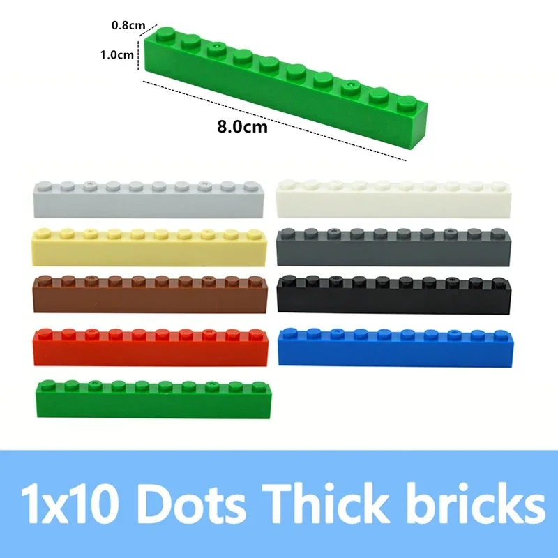 DIY Bouwstenen2 0 STKS 1x10 Dots Dikke Cijfers Bricks 1*10 Dots Compatibel Met 6111 Educatief Creatief Speelgoed