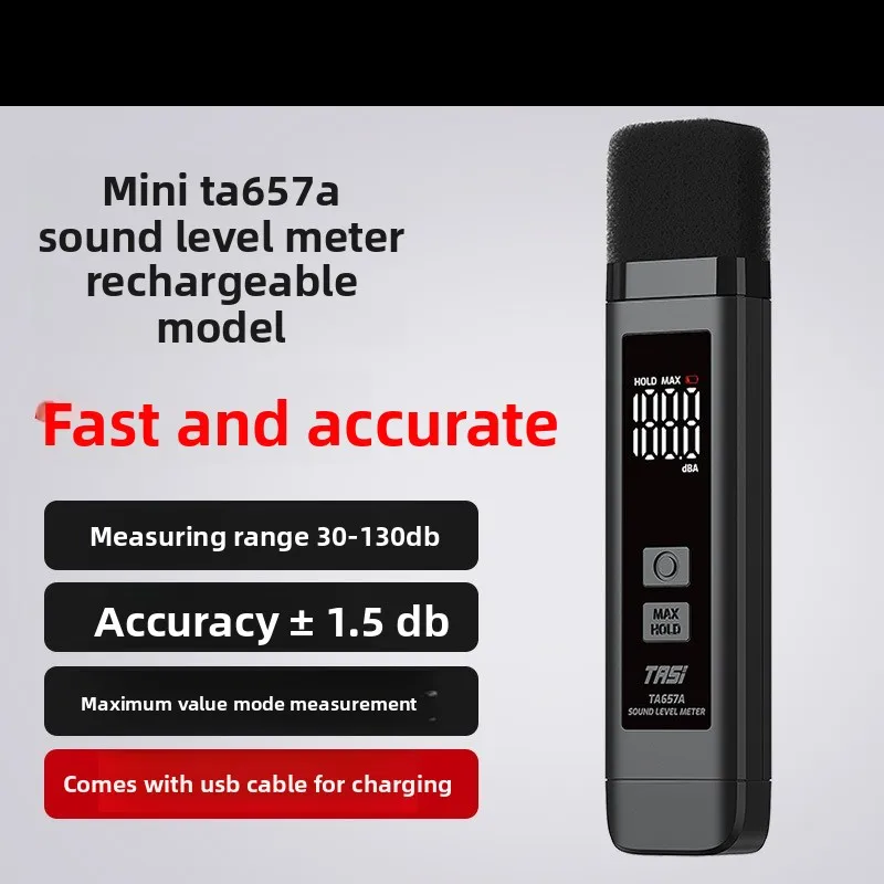 Environmental Sound Detector Industrial Noise Meters TA657A High-precision Noise Meter Rechargeable Decibel Meter