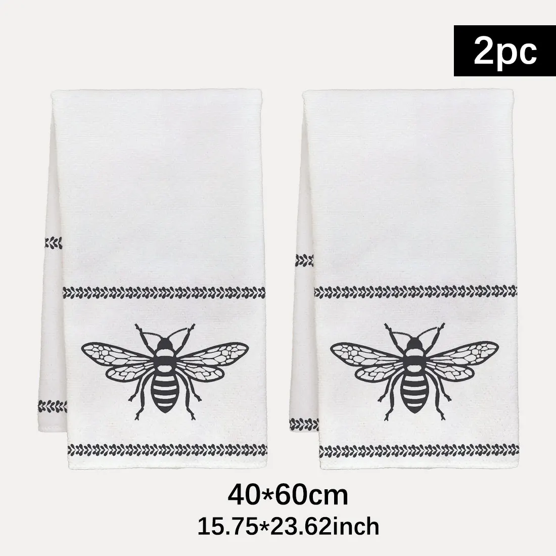 2PCS kitchen towels with minimalist lines, bees,40*60cm ultra-fine fiber kitchen towels,absorbent hand towels,kitchen home decor