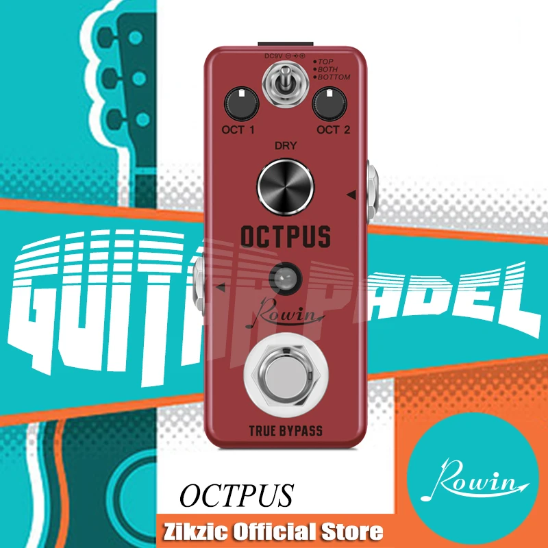 

Rowin LEF-3806 Pure Octpus Guitar Pedal Electric Guitars Digital Octave Pedals 11 Different Octaves Modes Precise Polyphonic Oct