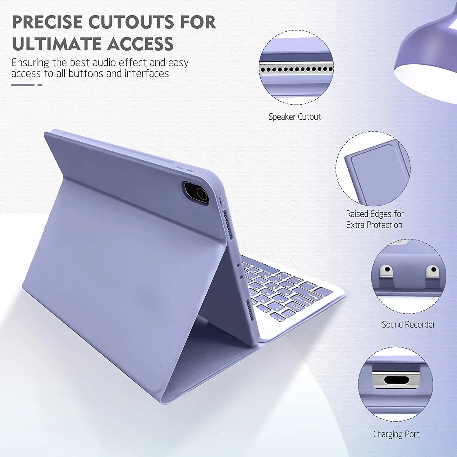 Colorful Candy LED Backlit Bluetooth Keyboard Magnetic Leather Stand Case for iPad 7 8 9 10th Pro 11 Air 4 5th Mini 5 6 10.2inch