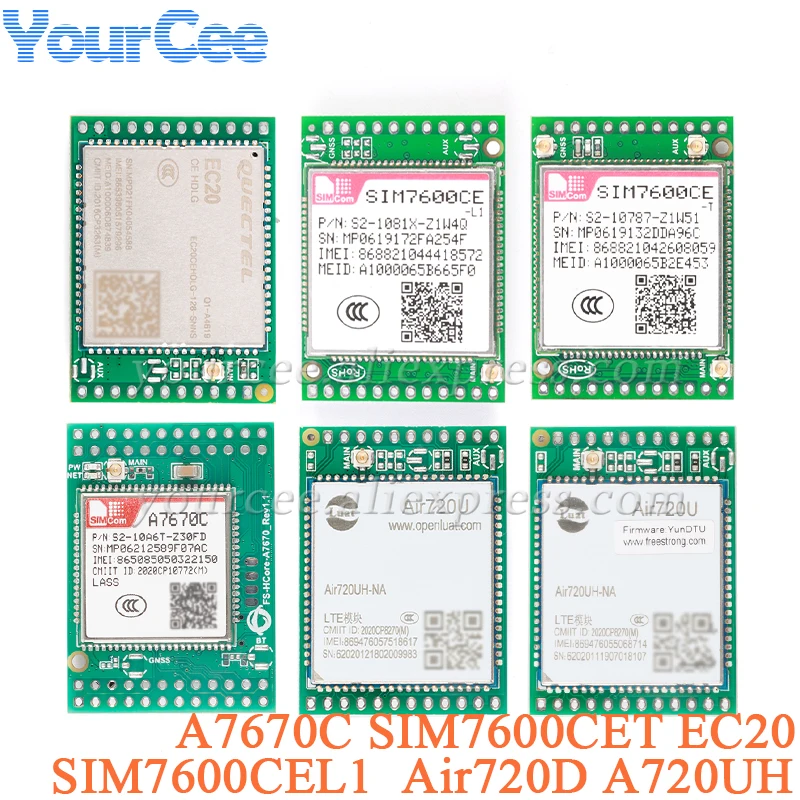 4G Module Development Core Board LTE A7670C SIM7600CE Air720D Air720H EC20 GPS Position Wifi Wireless Support FTPS/HTTPS/DNS