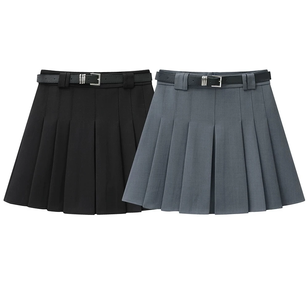 Mini-Plisseerock für Damen, Herbst 2026, Neuerscheinung, hochtaillierte Röcke mit Gürtel, koreanischer Modestil, Minirock für Damen, heiß begehrt – Detail 2