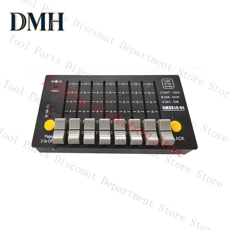 DMX512 Decoder Controller，8 Way 24 Channels DMX512 Light Console, With Rechargeable Battery