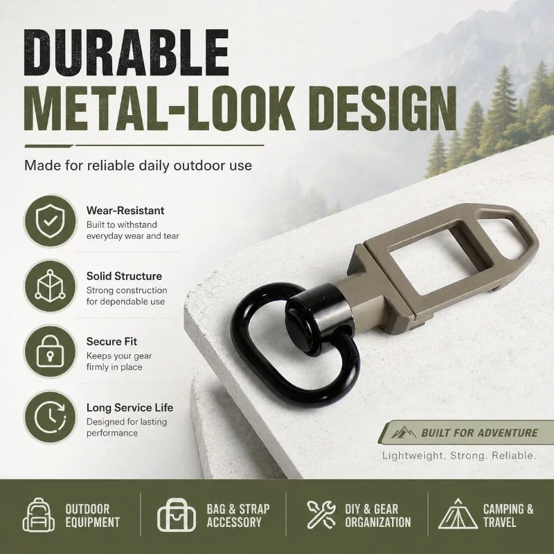 Wear‑Resistant Rotatable Lanyard Buckle 20mm Rail Installation Strap Adapter Stable Outdoor Hanging Hardware
