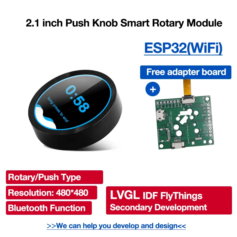 ESP32 Ardunio ESPhome HMI LVGL 1.28 นิ้ว 2.1 นิ้ว WiFi วงกลมสีฟ้าลูกบิดกดสมาร์ทจอแสดงผลโมดูล LCD สําหรับ Smart home