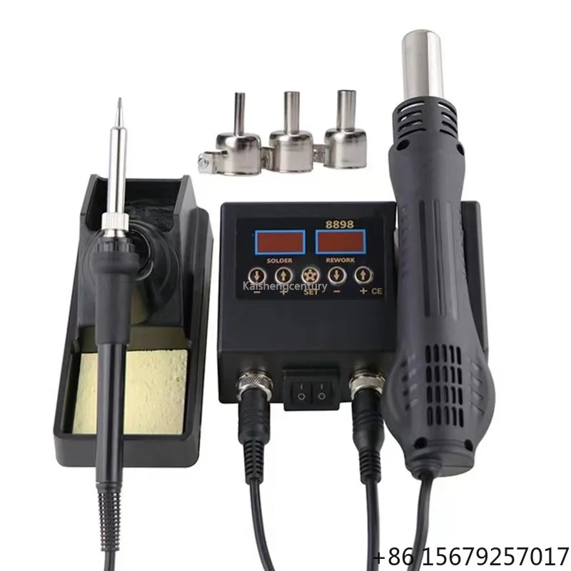 SMD Rework 8898 2 in 1 Multi-functional Soldering Station Soldering Iron Heat Gun with Adjustable Temperature and Air Volume