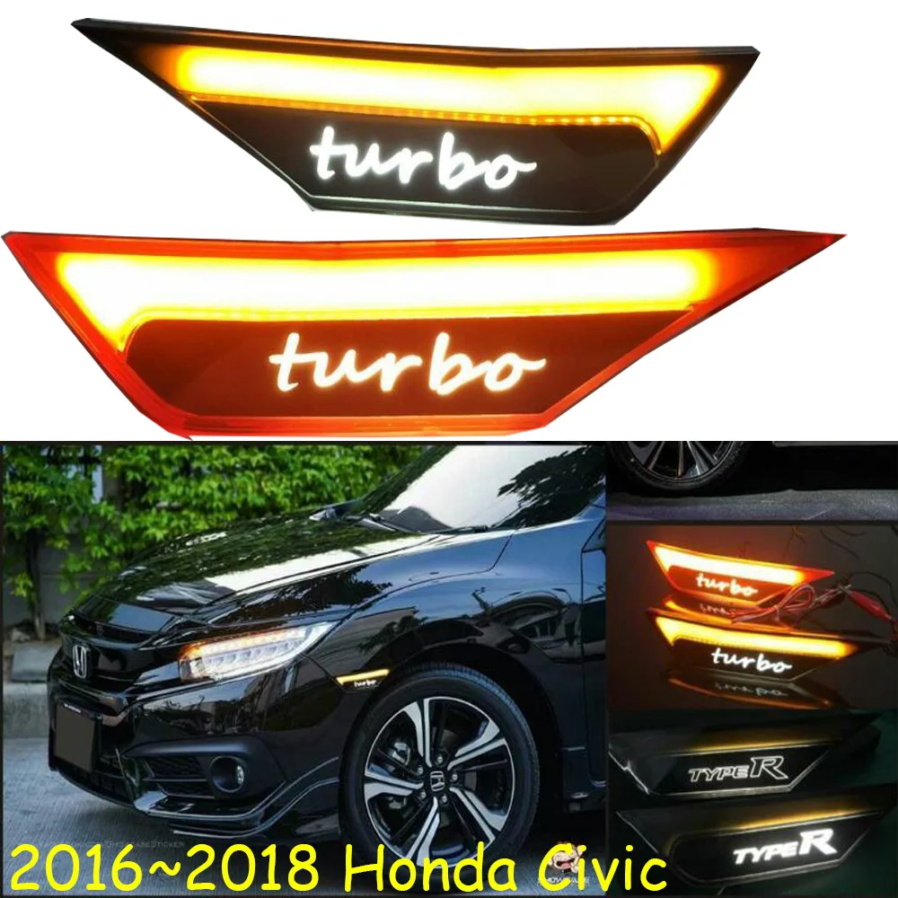 

TaiWan сделано, 2016 ~ 2018y для Honda Civic дневные фары автомобильные аксессуары светодиодные DRL фары для Civic director противотуманные фары