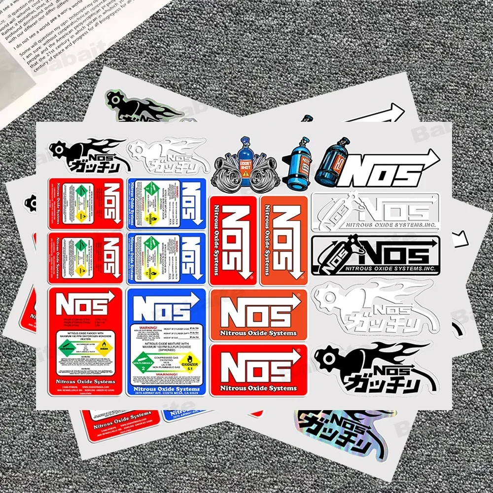 Nitrous Bottle Style Vinyl Sticker, Waterproof Multi-Color Decal for Car, Motorcycle, Helmet, Fuel Tank & Racing Decor