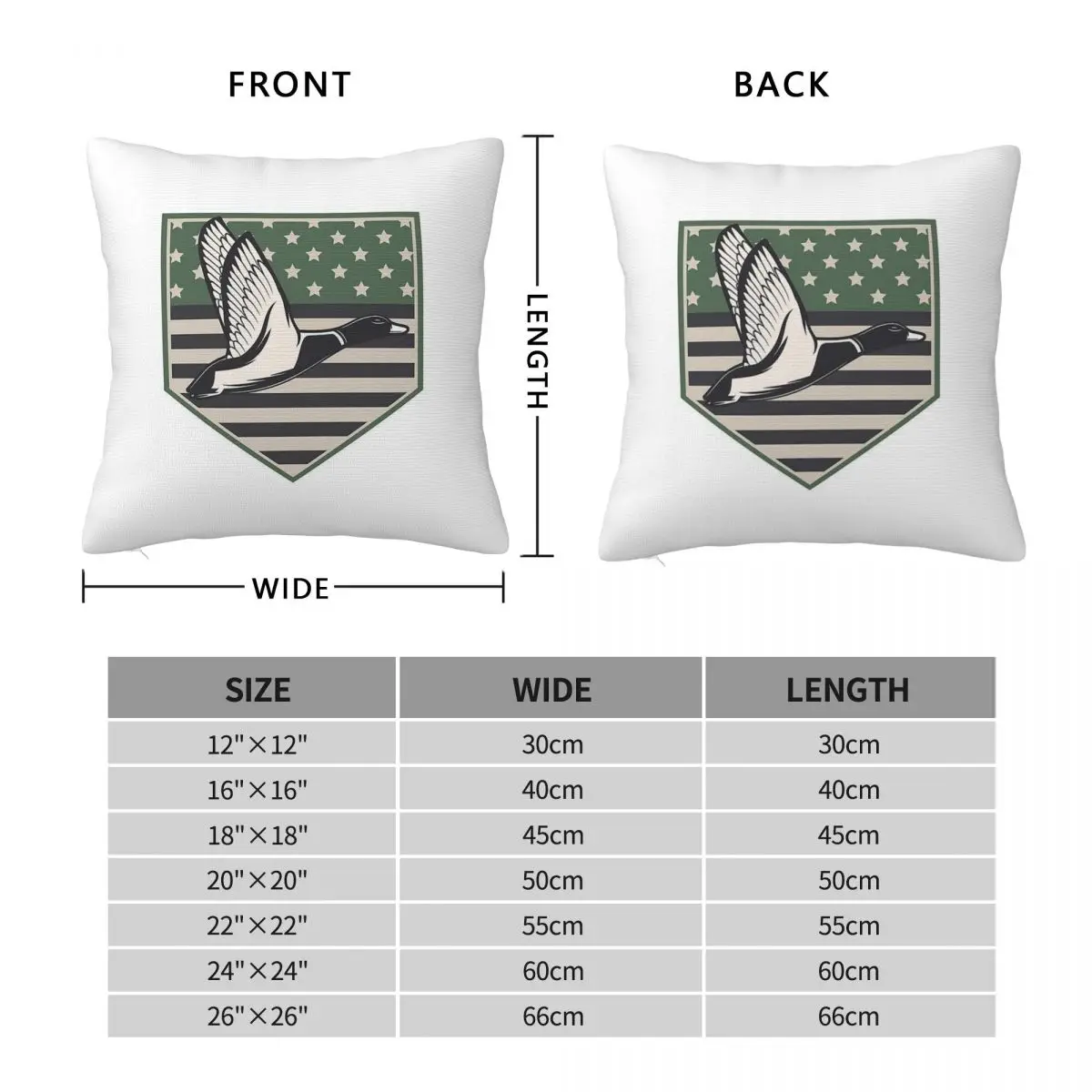 Green Flying Duck Badge Pillowcase Polyester Linen Velvet Pattern Zip Decor Throw Pillow Case Home Cushion Cover 45x45