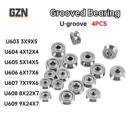 4PCS 603 604 605 606 607 608 609 U-groove V-groove Spring Machine Line Straightening Bearing with Groove