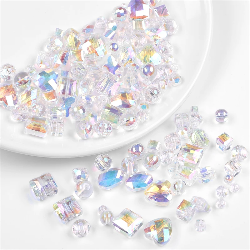 AB Color Faceted Crystal Glass Loose Beads for Earring  DIY Jewelry Making Accessories Balls To Make Necklaces And Bracelets