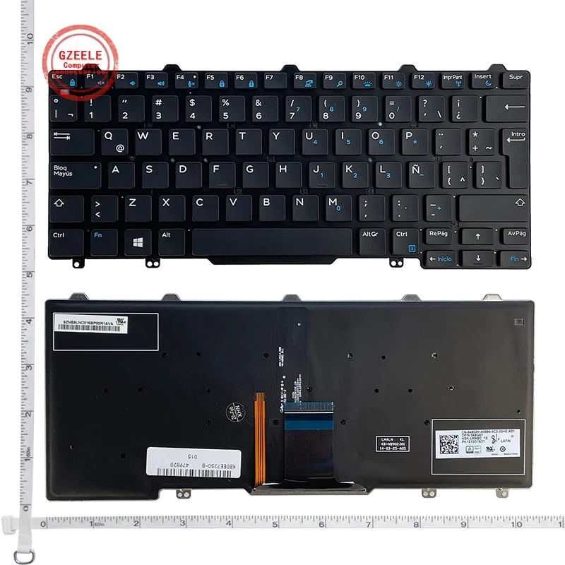 RU/BR/SP/LA/AR Backlit Keyboard For DELL Latitude 7350 E5250 E7270 E7250 7250 5250 PK1313O3B35 SN7231BL SG-63210-40A 0PTKNG