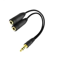 Y Splitter Cable 3.5 Mm 1 Male To 2 Dual Female Audio Cable For Earphone Headset Headphone MP3 MP4 Stereo Plug Adapter Jack