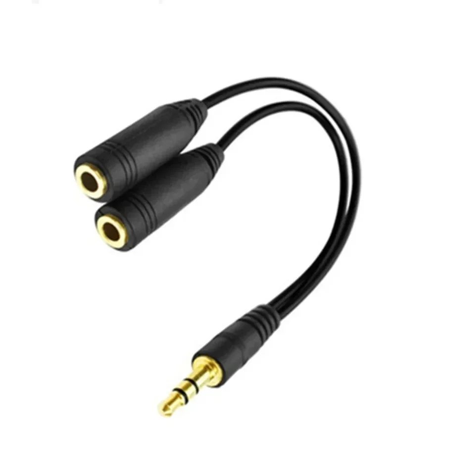Y字型スプリッターケーブル 3.5mm 1オス-2メス オーディオケーブル