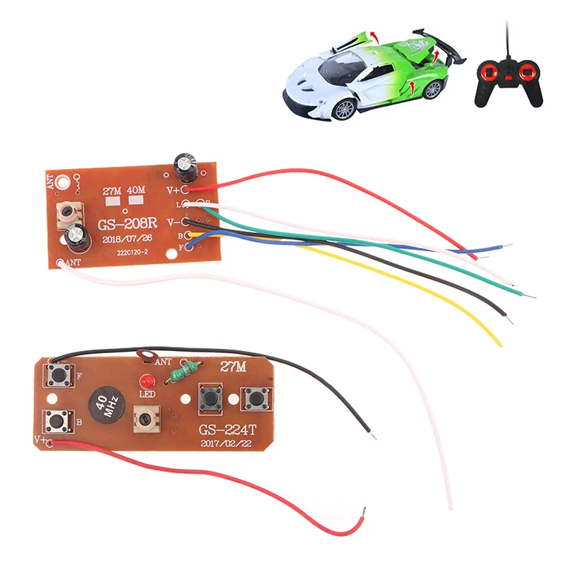 1Set Circuit Board 40M 4CH PCB Receives Controller Module RC Car Accessories DIY RC Airplane Remote Control Toy