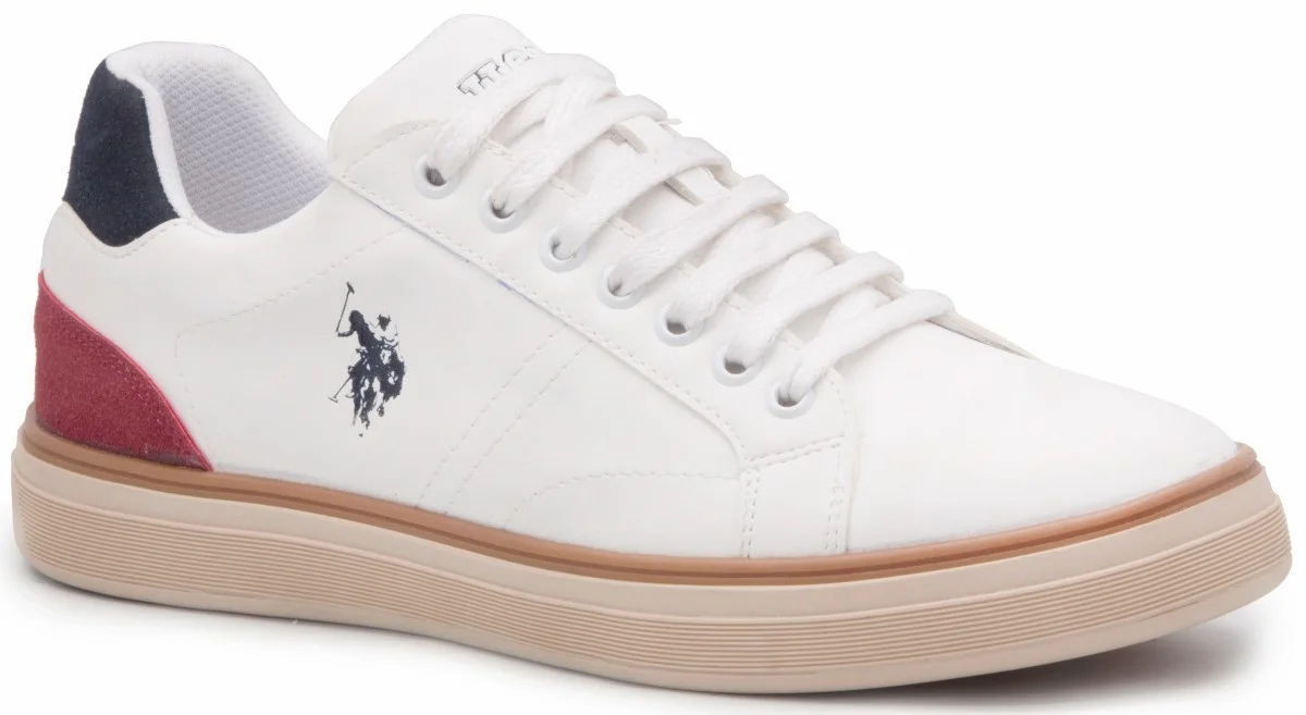 

U.S. Polo Assn. 22K ELDORADO White Men 'S Shoes Sport Sneakers Lace-Up Light Daily Casual Low Rise Bottom Fashion Comfort