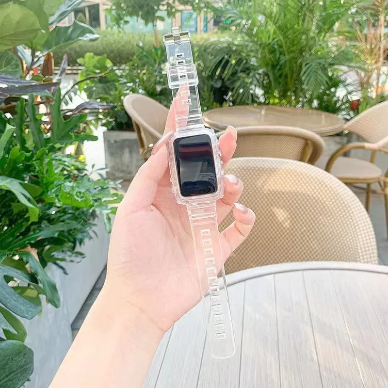 Correa transparente para Xiaomi Mi Band 7 pro, repuesto de silicona suave, funda 2 en 1 + correa de reloj, pulsera deportiva Xiaomi Mi Band 7 pro