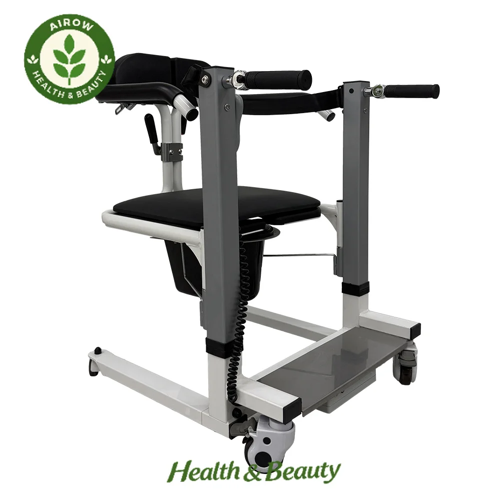 AIROW Hot Sale Electric Patient Transfer Chair Lifting Chair with Commode for Handicapped Elderly Paralyzed Disabled People
