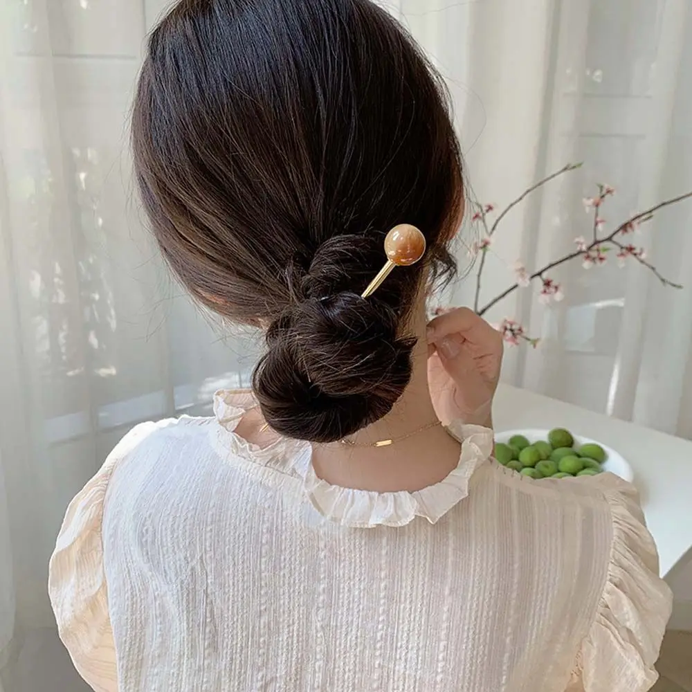 Metal Ball Women Hairpin Metal Hair Sticks Ancient Headwear Chinese Style Headwear Hanfu Hair Sticks Ancient Style Hairpin