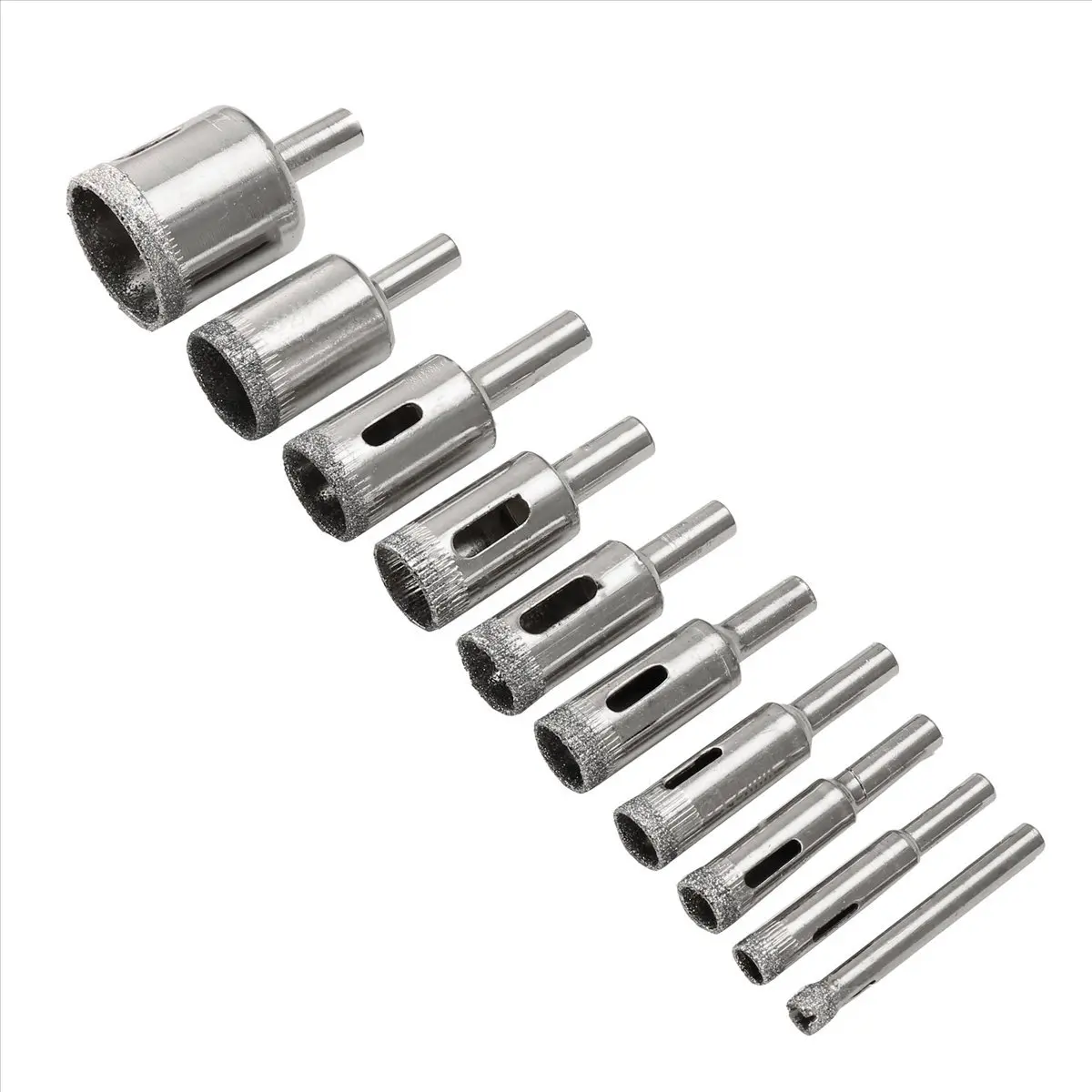 【HOT N07R】  Drill Bits Set, 10 PCS Hole Saw Set, Glass Drill Bit for Ceramic Tile Porcelain Marble Bottles